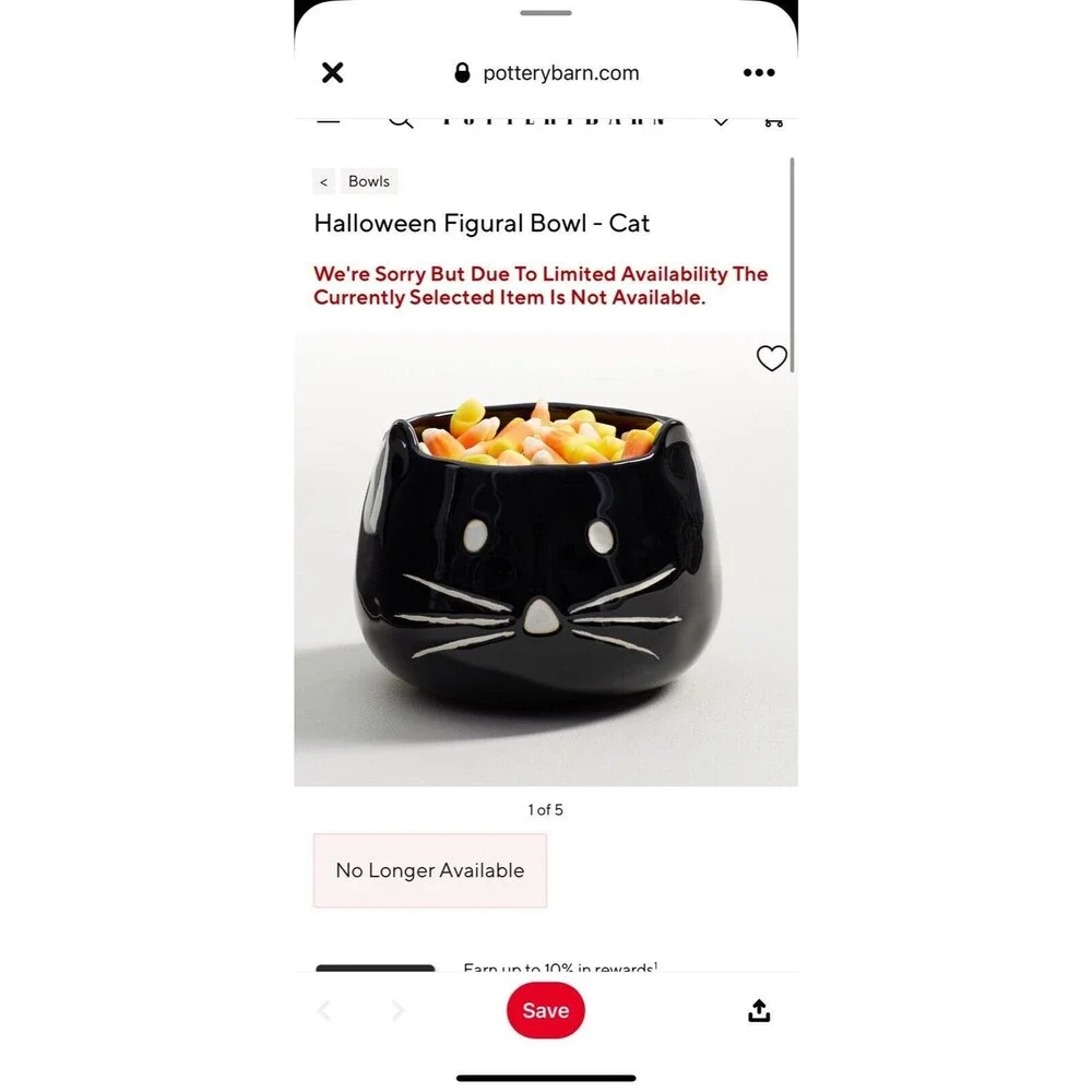POTTERY BARN BLACK CAT FIGURAL BOWL AND PLATE Halloween Stoneware HTF CANDY DISH